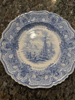 Antique Staffordshire Blue and White Plate
